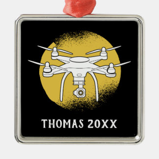 Personlig Drone Pilot Multirotor Quadcopter Julgransprydnad Metall