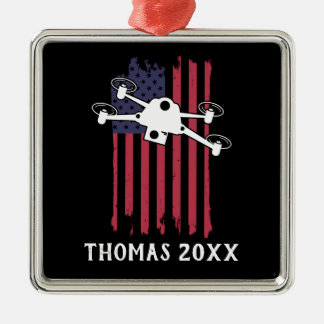 Personlig Drone Pilot Multirotor Quadcopter Julgransprydnad Metall