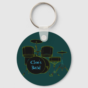 Personlig Drumset Keychain Nyckelring