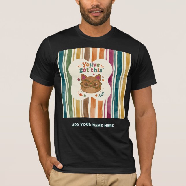 Personlig Du Klarar Det Katt Högskoletröja T Shirt (Framsida)