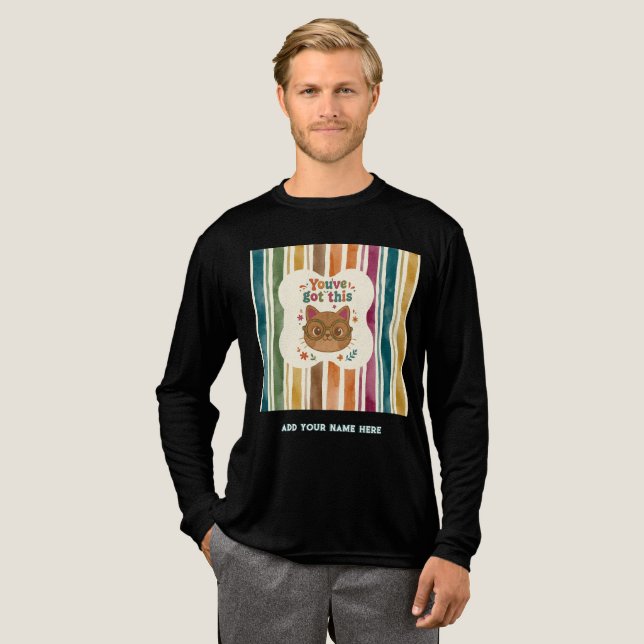 Personlig Du Klarar Det Katt Högskoletröja T Shirt (Hel framsida)