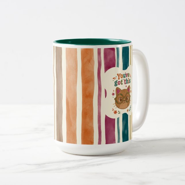 Personlig Du Klarar Det Kattmugg Två-Tonad Mugg (Framsida höger)