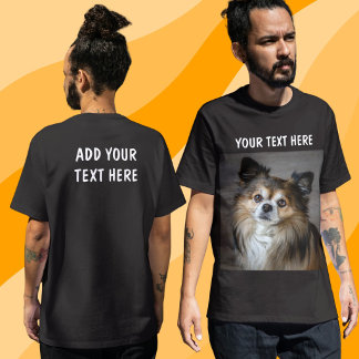 Personlig dubbelsidig bild och text t shirt