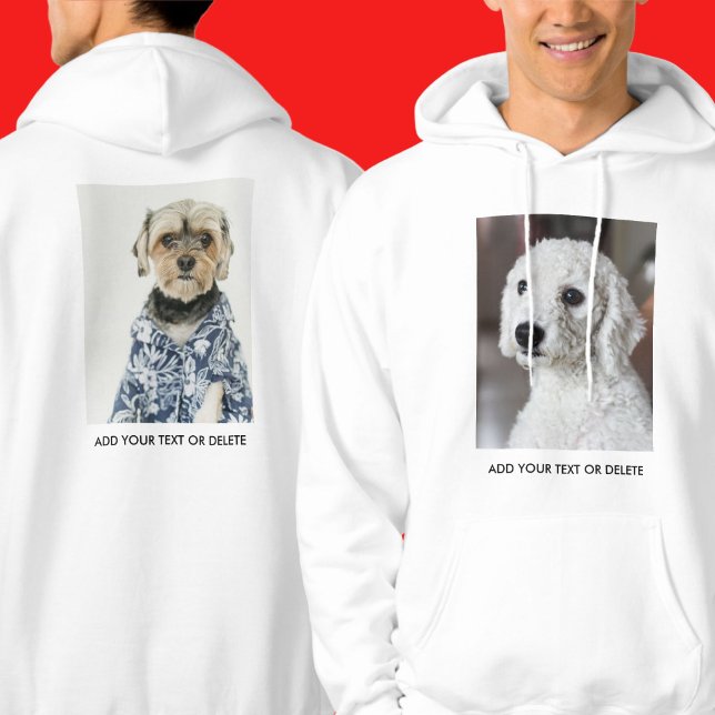 Personlig dubbelsidig foto text hoodie (Skapare uppladdad)