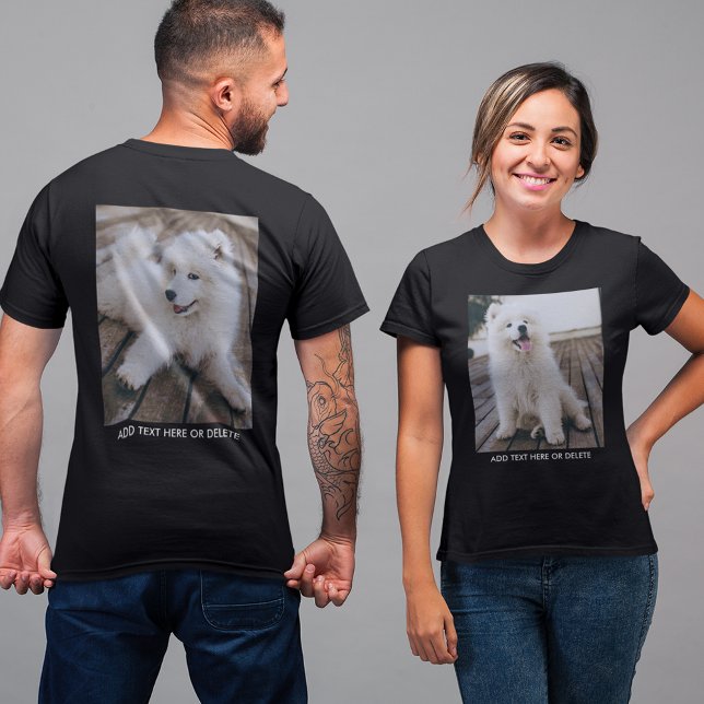 Personlig dubbelsidig foto text t shirt (Skapare uppladdad)