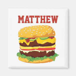 Personlig Dubbla Cheeseburger Fridge Magnet