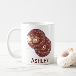 Personlig Dubbla Chocolate Donut with Sprinkles Kaffemugg