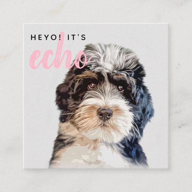 Personlig Dubbla Fotoskannerbar QR-kod Fyrkantigt Visitkort (Framsida)