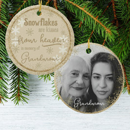 Personlig Dubbla Sided Memory Snowflake Photo Julgransprydnad Keramik