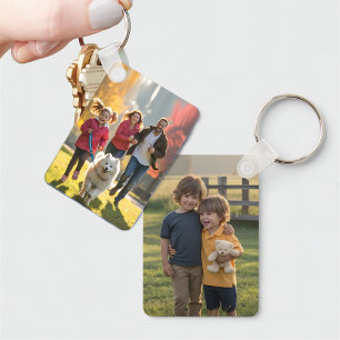 Personlig Dubbla Sided Photo Keepsak Anpassnings Nyckelring