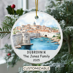 Personlig Dubrovnik Ornament, Kroatien Julgransprydnad Keramik