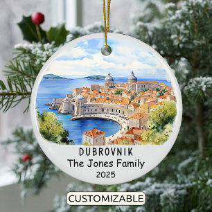 Personlig Dubrovnik Ornament, Kroatien Julgransprydnad Keramik