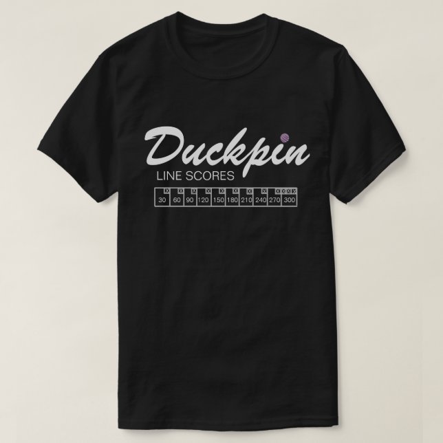 Personlig Duckpin Line Scores Black T-Shirt (Design framsida)