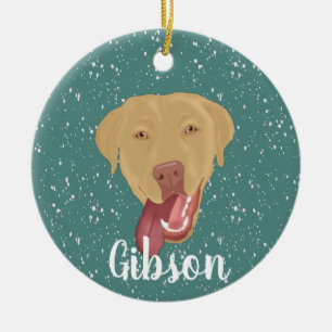 Personlig Dudley Labrador jul Julgransprydnad Keramik