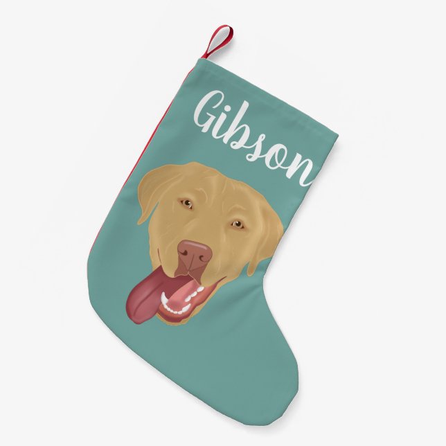 Personlig Dudley Labrador jul Liten Julstrumpa (Framsidan (Hängande))