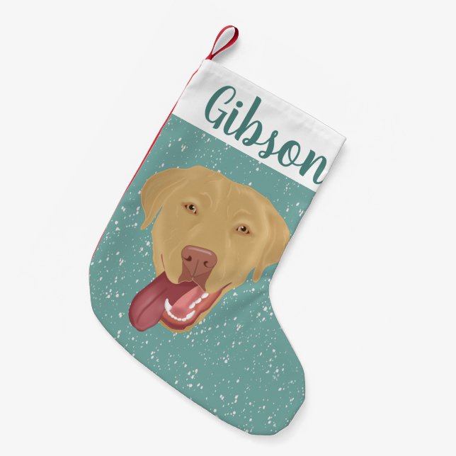Personlig Dudley Labrador jul Liten Julstrumpa (Framsidan (Hängande))