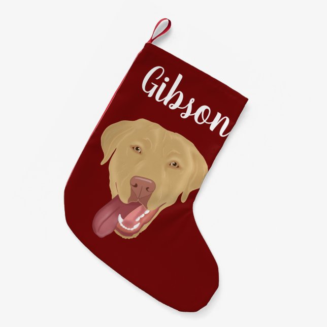 Personlig Dudley Labrador Liten Julstrumpa (Framsidan (Hängande))