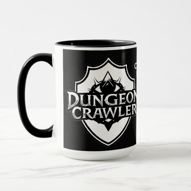 Personlig Dungeon Crawler Svart Och Vit Mugg (Vänster)