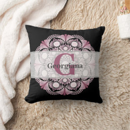 Personlig Dusky Ro Boho Blommigt Dot Mandala Kudde