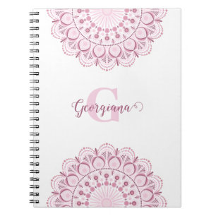 Personlig Dusky Ro Confetti Snöre Dot Mandala Anteckningsbok