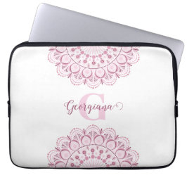 Personlig Dusky Ro Confetti Snöre Dot Mandala Laptop Fodral