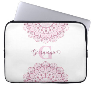 Personlig Dusky Ro Confetti Snöre Dot Mandala Laptop Fodral
