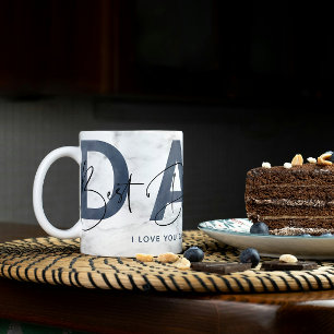 Personlig Dusty Blue Best Pappa Quote Fars dag Kaffemugg