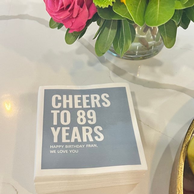 Personlig Dusty Blue Birthday År Napkin Pappersservett (Personalized Dusty Blue Birthday Year Napkin
)