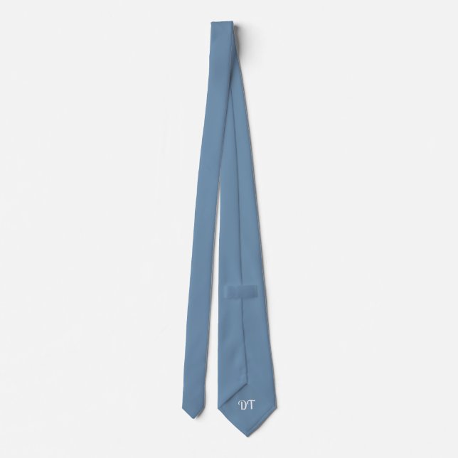 Personlig Dusty Blue Bröllop Groom Slips (Baksida)