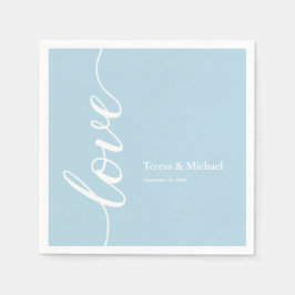 Personlig Dusty blue namn Kärlek skript Pappersservett
