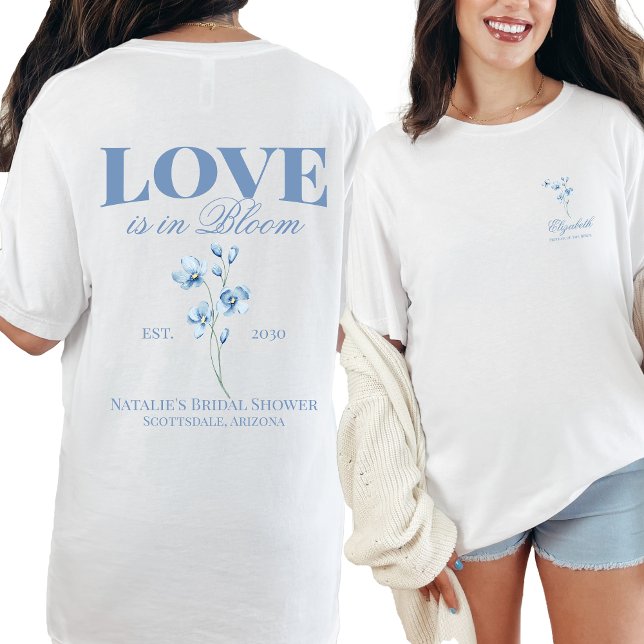 Personlig Dusty Blue Wildblomma Möhippa T Shirt (Skapare uppladdad)
