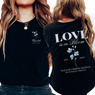 Personlig Dusty Blue Wildblomma Möhippa T Shirt