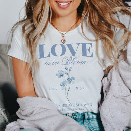 Personlig Dusty Blue Wildblomma Möhippa T Shirt