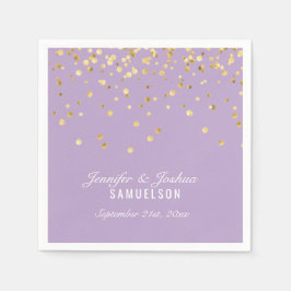 Personlig DUSTY MAUVE Guld Confetti Bröllop Pappersservett