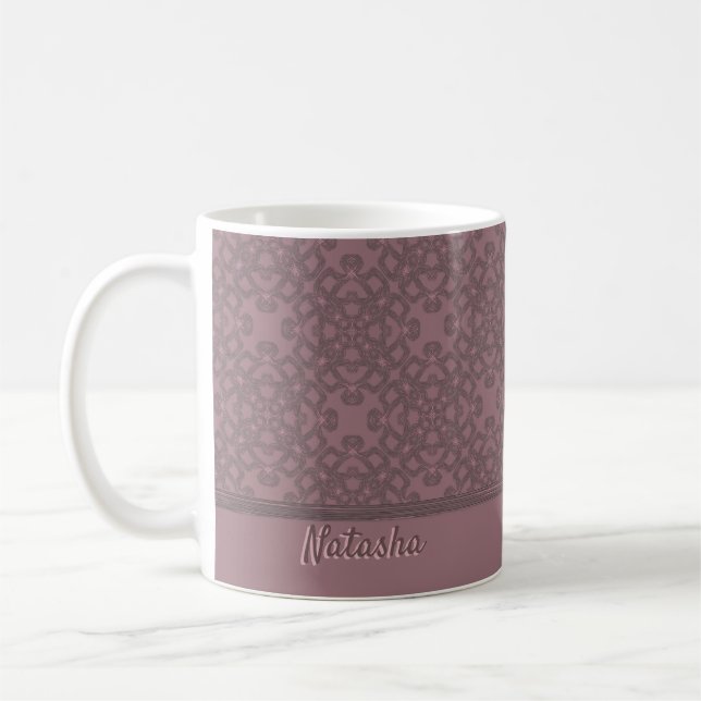 Personlig Dusty Ro Mönster Kaffemugg (Vänster)