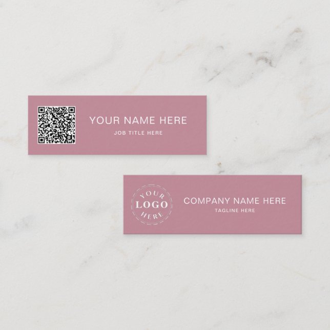 Personlig Dusty Rose Mini Calling Card Design (Fram/baksida)