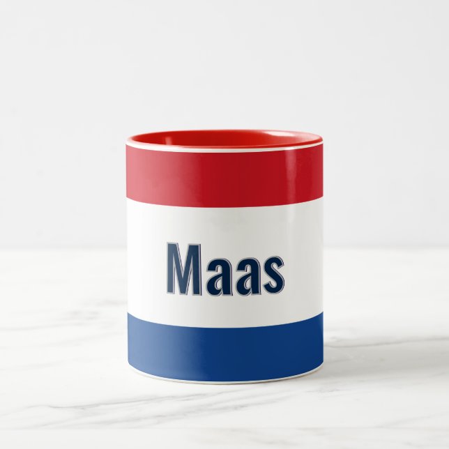 Personlig Dutch Flagga Två-Tonad Mugg (Center)