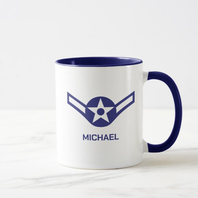 Personlig E-2 Airman Rank Luft Force Mugg (Höger)