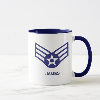 Personlig E-4 Högre Airman Rank Luft Force Mugg