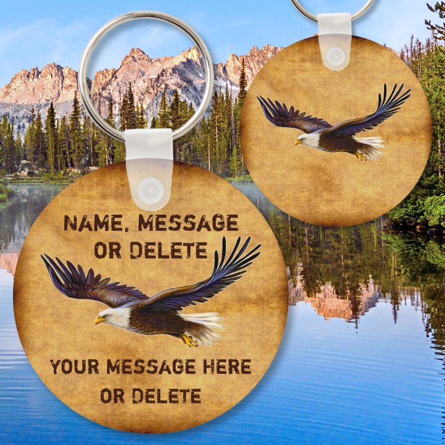 Personlig Eagle Keychain, Eagle Party favors Nyckelring (Eagle Keychains. Eagle party favors. Personalized eagle gifts with vintage look. Eagle party ideas.)