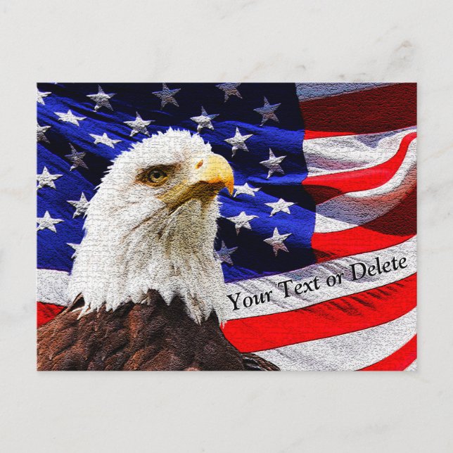 Personlig Eagle och Flagga Patriotic Postcards Vykort (Framsida)