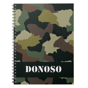 Personlig Earth Tone Camo Journal Anteckningsbok