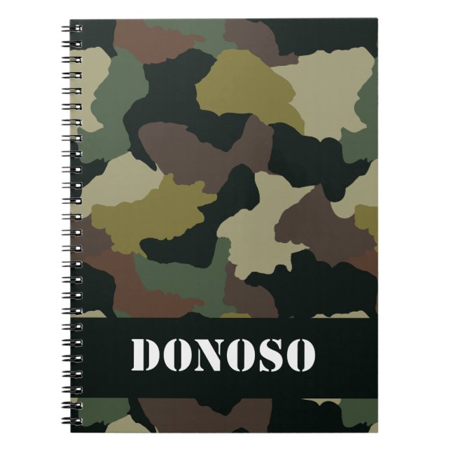 Personlig Earth Tone Camo Journal Anteckningsbok (Framsidan)