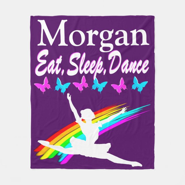 PERSONLIG EAT, SLEEP, DANCE FLEECE BLANKET (Framsidan)
