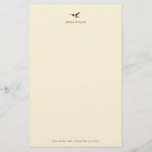 Personlig Ecru Anna's Hummingbird Stationery
