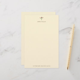 Personlig Ecru Hummingbird Stationery Brevpapper