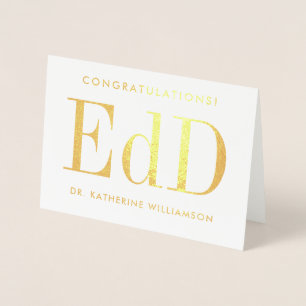 Personlig Edd Doktor i Education Studenten Folierat Kort