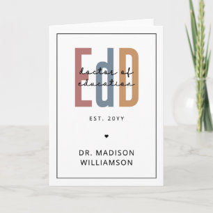 Personlig Edd Doktor i Education Studenten Kort