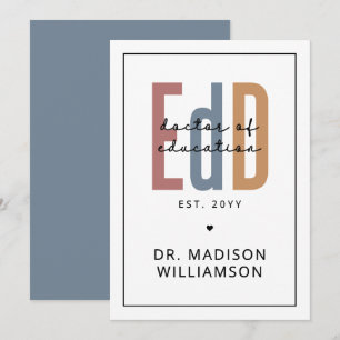 Personlig Edd Doktor i Education Studenten Kort