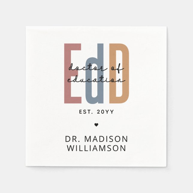 Personlig Edd Doktor i Education Studenten Pappersservett (Framsidan)